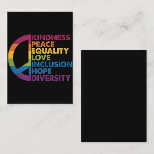 Tarjeta Pequeña Bondad Paz Igualdad Amor Inclusión Esperanza Diver
