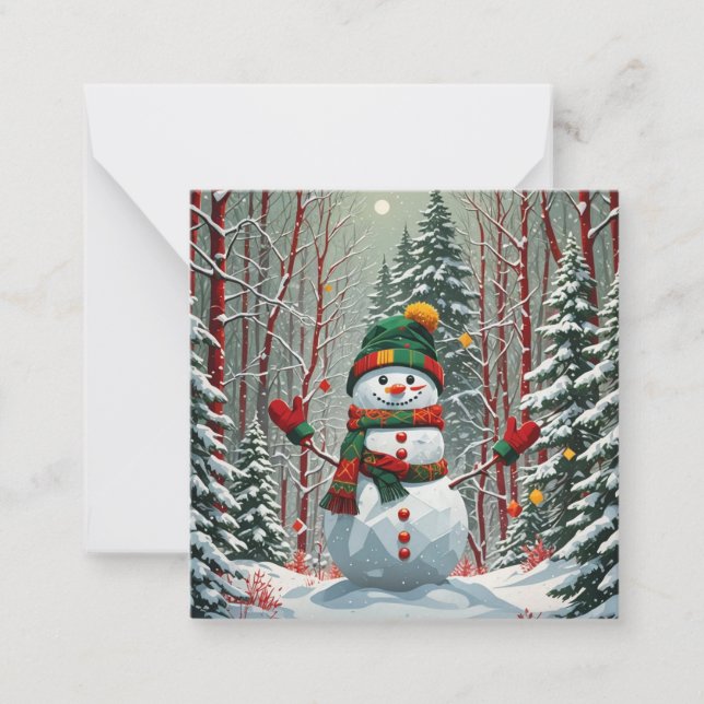 Tarjeta Pequeña Bonhomme de neige (Anverso)