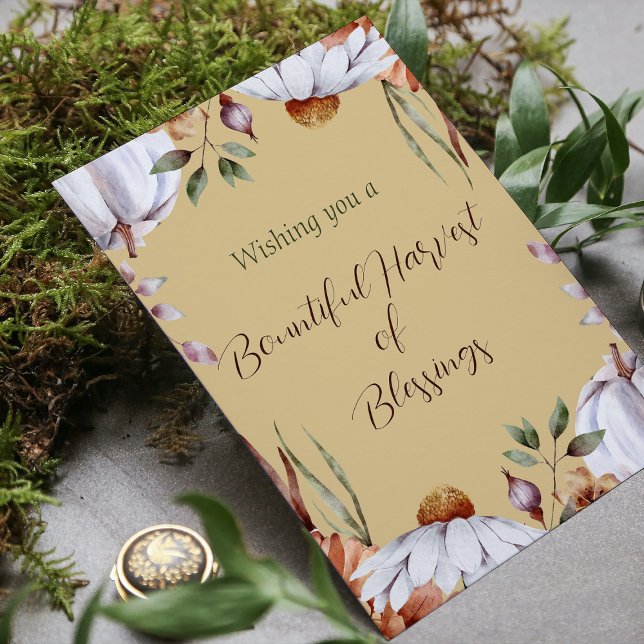 Tarjeta Pequeña Bonita acuarela de vacaciones de Acción de Gracias (Subido por el creador)