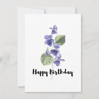 Tarjeta Pequeña Bonita carta de cumpleaños con violeta morada