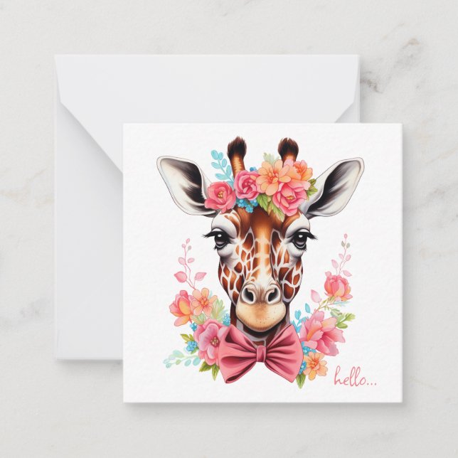 Tarjeta Pequeña Bonito acuarela Giraffe Notecards (Anverso)