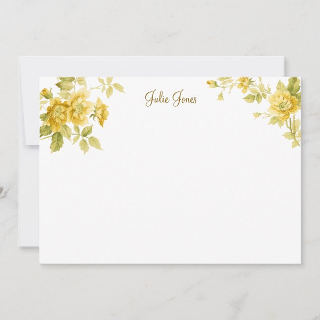 Tarjeta Pequeña Bonito Farmhouse Golden Yellow Floral (Anverso)