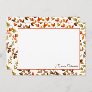Tarjeta Pequeña Bonito Florals otoño escritura moderna personaliza
