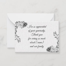 Tarjeta Pequeña Bonito marco Rosa después del funeral Gracias Cart