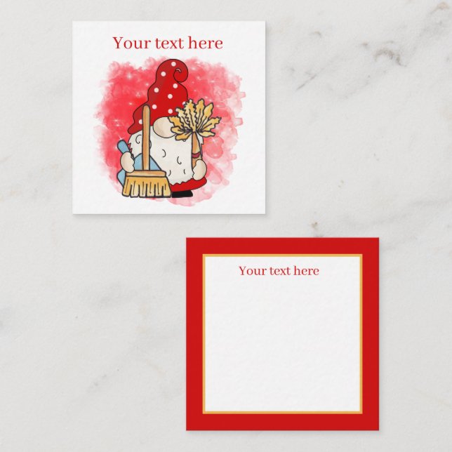 Tarjeta Pequeña bonito negocio de limpieza agregar gnomo de texto (Anverso / Reverso)