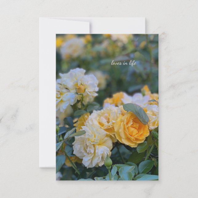 Tarjeta Pequeña Bonitos manojos de rosas amarillas (Anverso)