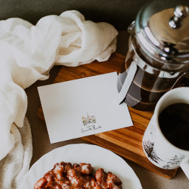 Tarjeta Pequeña Bonjour Personalized Parisian Watercolor