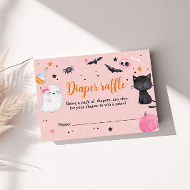Tarjeta Pequeña Boo Halloween Baby Shower Diaper Raffle Card