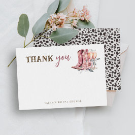 Tarjeta Pequeña Boots y lujosa elegante ducha de novia rosa