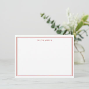 Tarjeta Pequeña Bordado Simple Oscuro Rojo Medio Personalizado