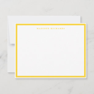 Tarjeta Pequeña Borde Amarillo Mostaza Básico Personalizado