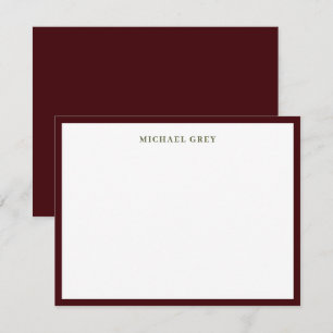Tarjeta Pequeña Borde Burgundy Moderno Profesional