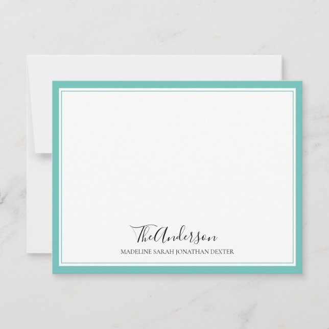 Tarjeta Pequeña Borde cuadrado Verde azulado de la familia de guio (Anverso)