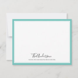 Tarjeta Pequeña Borde cuadrado Verde azulado de la familia de guio