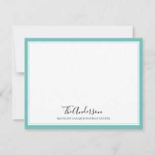 Tarjeta Pequeña Borde cuadrado Verde azulado de la familia de guio