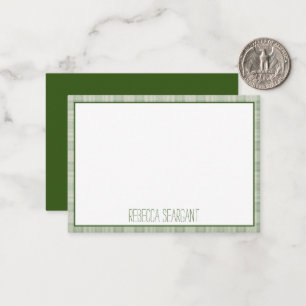 Tarjeta Pequeña Borde de cuadro verde gris claro personalizado