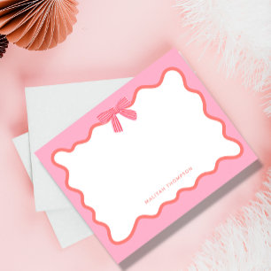 Tarjeta Pequeña Borde de curvatura de cinta rosada cúrcuma