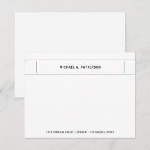 Tarjeta Pequeña Borde de dirección de nombre personal negro asual