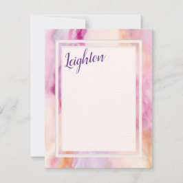 Tarjeta Pequeña Borde de mármol Naranja rosa