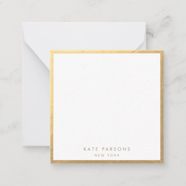 Tarjeta Pequeña Borde de oro elegante (Anverso)