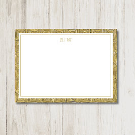 Tarjeta Pequeña Borde de textura de oro de lujo letra inicial simp