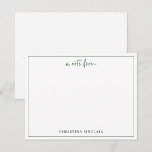 Tarjeta Pequeña Borde de tipografía esmeralda verde chic profesion
