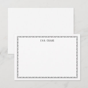 Tarjeta Pequeña Borde Decorativo Elegante Personalizado Plano
