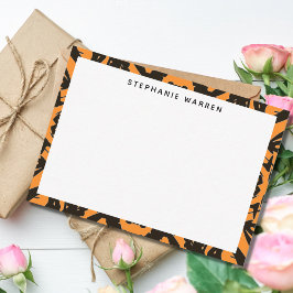 Tarjeta Pequeña Borde decorativo negro Naranja moderno