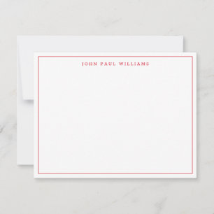 Tarjeta Pequeña Borde delgado clásico rojo simple profesional mode