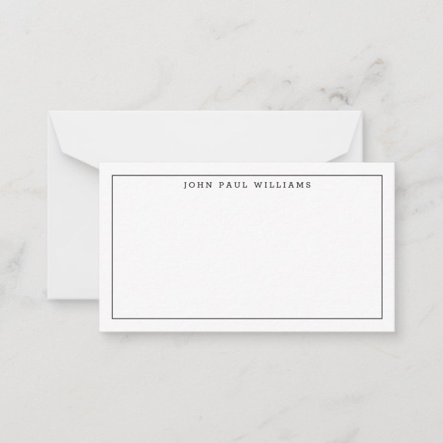 Tarjeta Pequeña Borde delgado formal profesional clásico simple (Anverso)