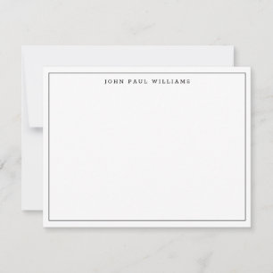 Tarjeta Pequeña Borde delgado profesional simple negro clásico