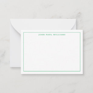 Tarjeta Pequeña Borde delgado simple del profesional verde clásico