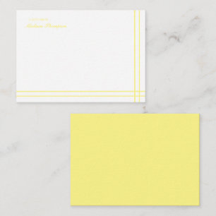Tarjeta Pequeña Borde doble amarillo claro de guión minimalista