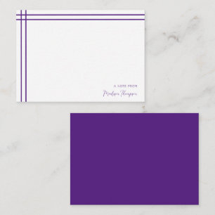 Tarjeta Pequeña Borde doble lateral de violeta de guión simple