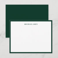 Borde elegante de color verde oscuro con monograma