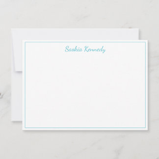 Tarjeta Pequeña Borde elegante de danza azul del océano