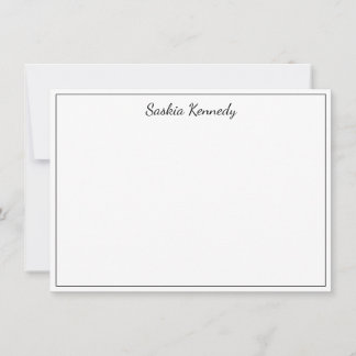 Tarjeta Pequeña Borde elegante de escritura negra personalizado