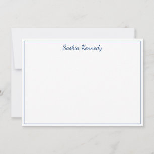 Tarjeta Pequeña Borde elegante de guión de la marina personalizado