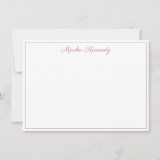 Tarjeta Pequeña Borde elegante de guiones rosados de Rubor