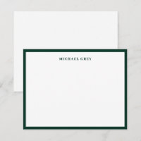 Borde elegante de nombre verde oscuro Minimalista