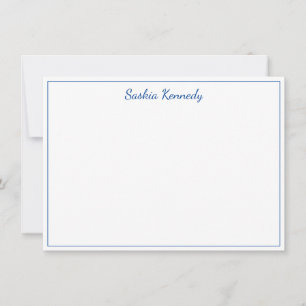 Tarjeta Pequeña Borde elegante del guión azul cobalto personalizad