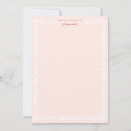 Tarjeta Pequeña Borde floral coral blanco