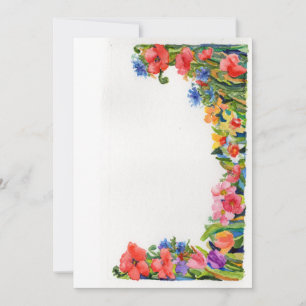 Tarjeta Pequeña borde floral de acuarela brillante