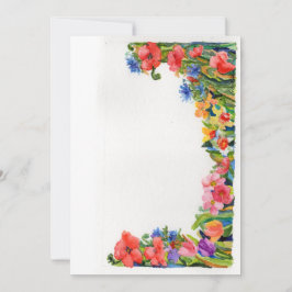 Tarjeta Pequeña borde floral de acuarela brillante