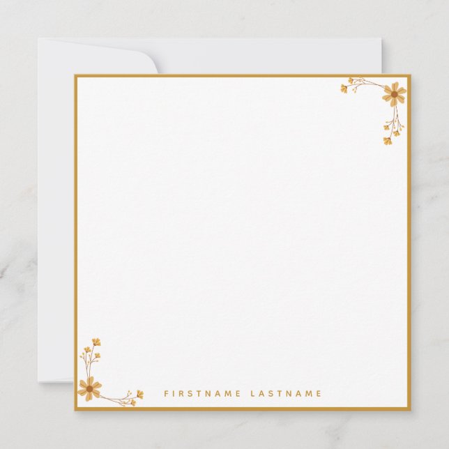Tarjeta Pequeña Borde floral dorado (Anverso)