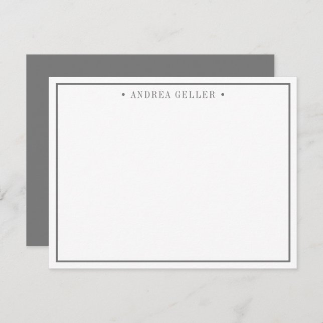 Tarjeta Pequeña Borde gris clásico minimalista (Anverso / Reverso)