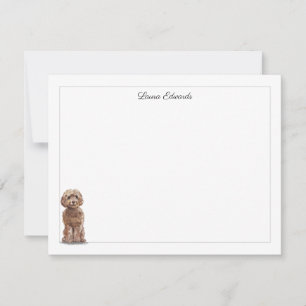Tarjeta Pequeña Borde gris de Cockapoo marrón personalizado