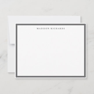 Tarjeta Pequeña Borde gris oscuro básico personalizado