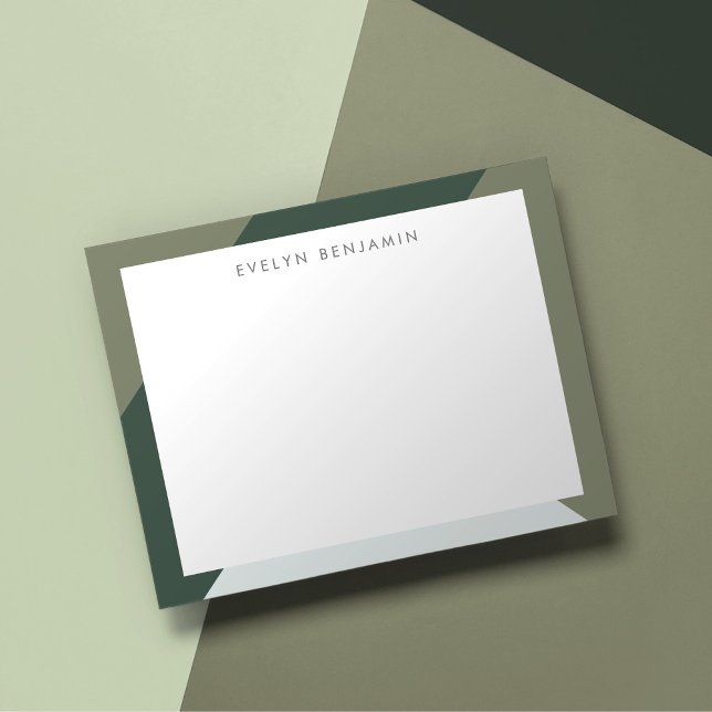 Tarjeta Pequeña Borde moderno de Moda Boho y patrón verde pino (Subido por el creador)