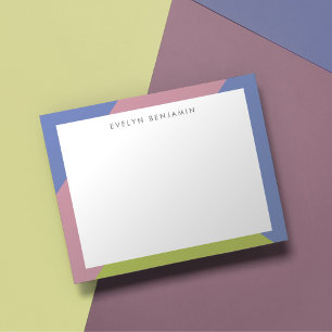 Tarjeta Pequeña Borde moderno del patrón Boho Lime Pink Periwinkle